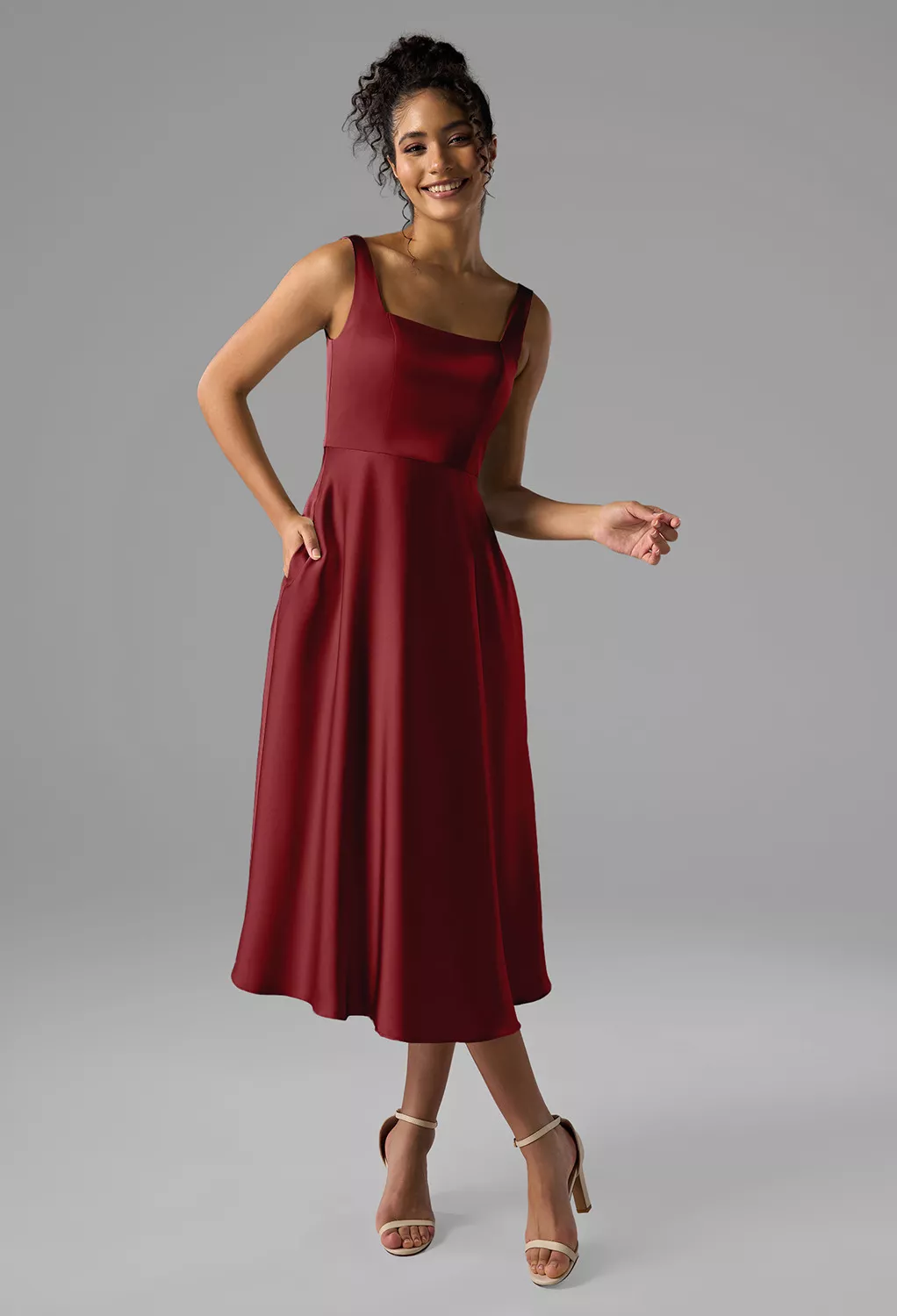 AW Asa Burgundy  Summer Wedding Guest Dresses